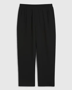 Black Wide Leg Waffle Textured Joggers