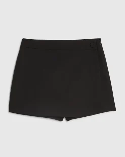Black Wrap Front Mini Skort