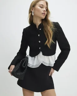 Black Wrap Front Mini Skort