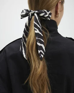 Black Zebra Print Bow Hair Clip