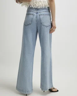 Blue 5 Pocket Wide Leg Jeans