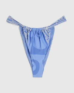 Blue Abstract Print Bikini Bottoms