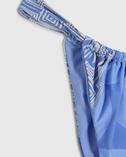 Blue Abstract Print Bikini Bottoms