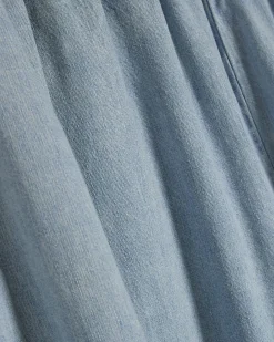 Blue Balloon Leg Denim Trousers
