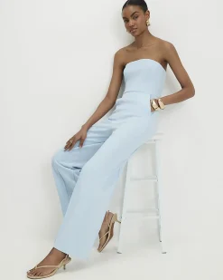 Blue Bandeau Jumpsuit