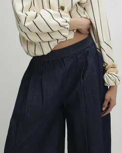 Blue Barrel Leg Jeans