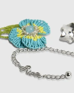 Blue Beaded Flower Charm