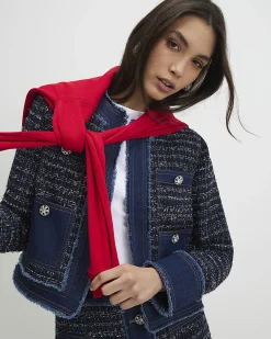 Blue Boucle Denim Jacket