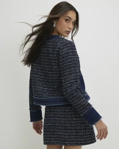 Blue Boucle Denim Jacket