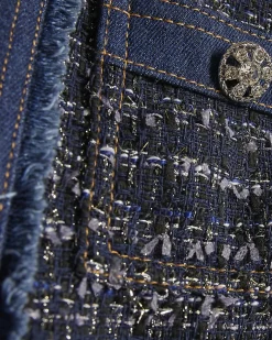 Blue Boucle Denim Jacket