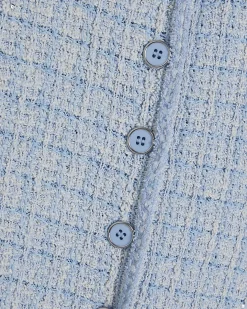 Blue Boucle Sleeveless Waistcoat