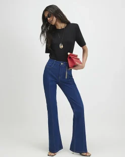 Blue Chain Charm Bootcut Jeans