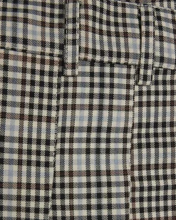 Blue Check Print Pleated Skort