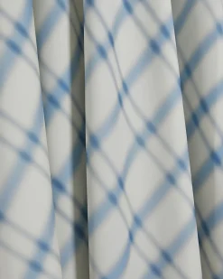 Blue Check Satin Maxi Skirt