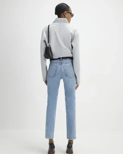 Blue Classic High Waisted Slim Fit Jeans