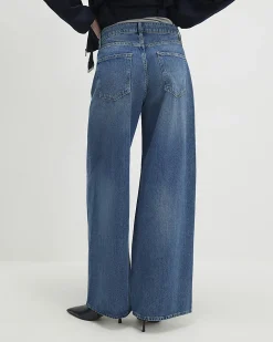 Blue Classic Wide Leg Jeans