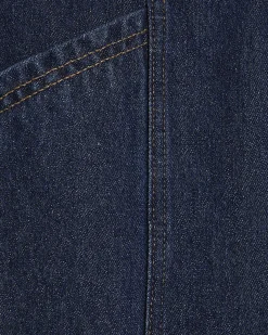 Blue Clean Waistband Wide Leg Jeans