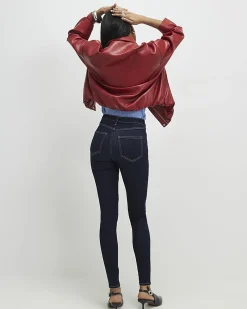 Blue Contrast Stitch Skinny Jeans