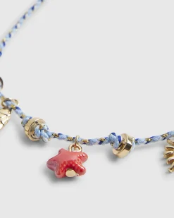 Blue Cord Charm Bracelet