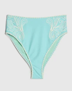 Blue Cornelli High Waisted Bikini Bottoms
