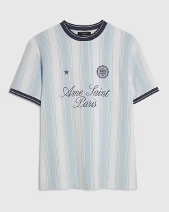 Blue Cotton Blend Ame Saint Paris T-Shirt