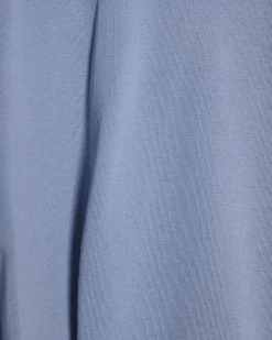 Blue Cotton Blend Bubble Sleeve Sweat T-shirt