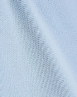 Blue Cotton Blend Halter Neck Tank Top