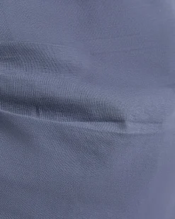 Blue Cotton Blend Ruched Side T-shirt