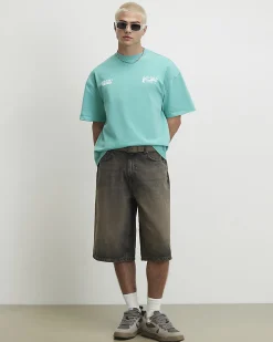 Blue Cotton Washed Japanese Car T-Shirt