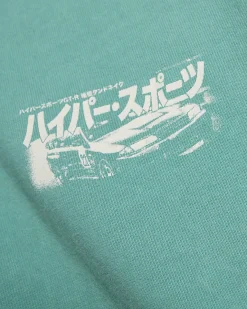 Blue Cotton Washed Japanese Car T-Shirt