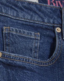 Blue Cropped Kick Flare Jeans