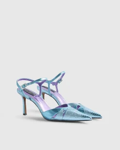 Blue Cut Out Detail Court Heels