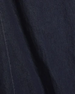 Blue Denim Bubble Hem Midi Dress