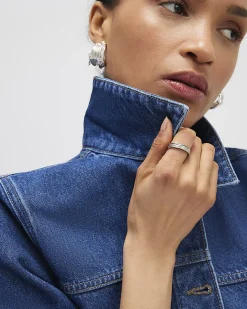 Blue Denim Button Through Mini Dress