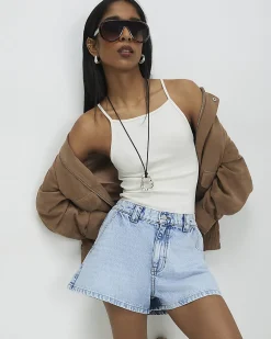 Blue Denim Casual Shorts
