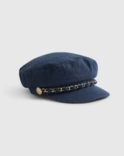 Blue Denim Chain Baker Boy Hat