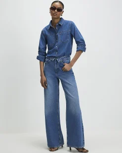 Blue Denim Collared Shirt
