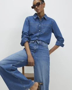 Blue Denim Collared Shirt