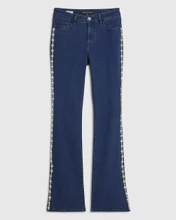 Blue Denim Embellished Bootcut Jeans