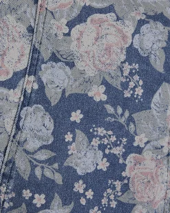 Blue Denim Floral Bandeau Top