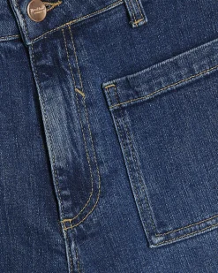 Blue Denim High Waisted Relaxed Flare Jeans