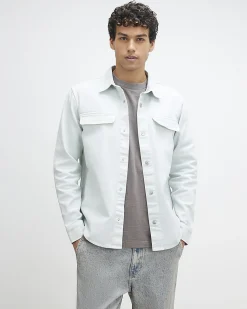Blue Denim Long Sleeve Overshirt