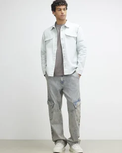 Blue Denim Long Sleeve Overshirt