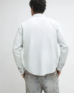Blue Denim Long Sleeve Overshirt