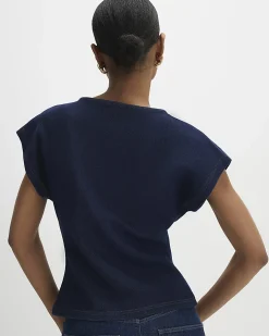 Blue Denim Look Waisted T-Shirt