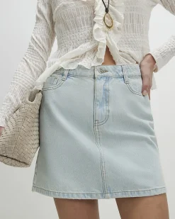 Blue Denim Mini Skirt