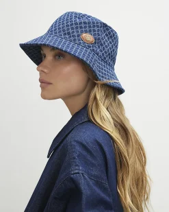 Blue Denim Monogram Bucket Hat