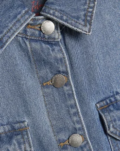 Blue Denim Pocket Front Boxy Shirt