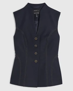 Blue Denim Sculpted Waistcoat