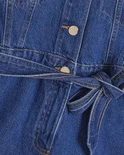 Blue Denim Short Sleeve Playsuit